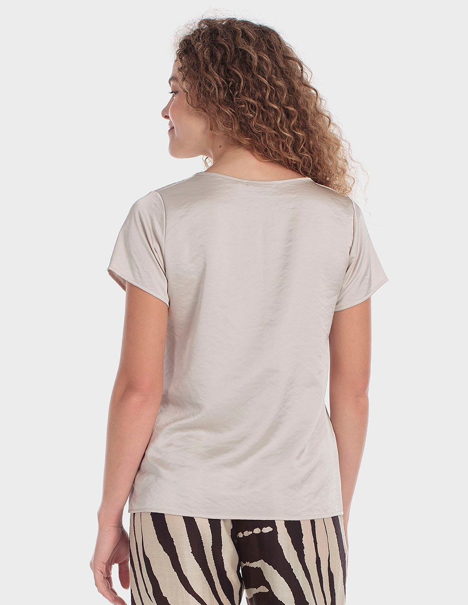 Blusa Punt Roma manga corta para mujer