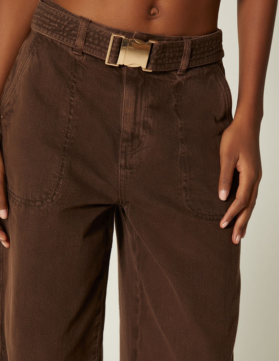 Jeans relaxed palazzo cintura studio f indigo utopia para mujer