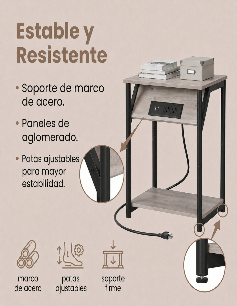 Set mesa lateral armable Bampu de acero 4