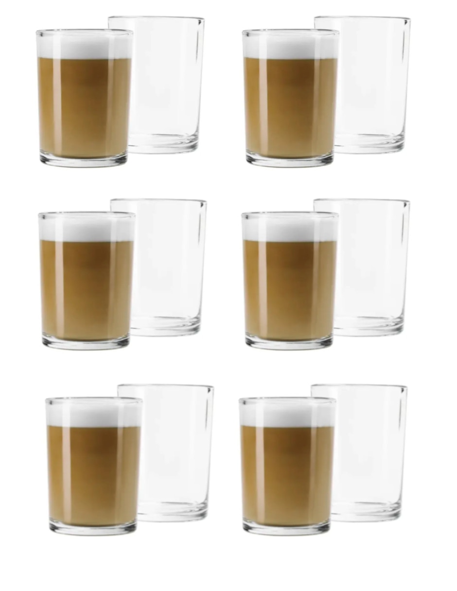Vaso corto crisa vaso lechero de cristal con 12 piezas
