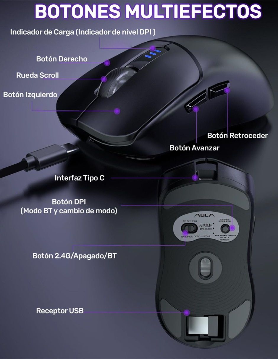 Mouse gamer SC580X 6