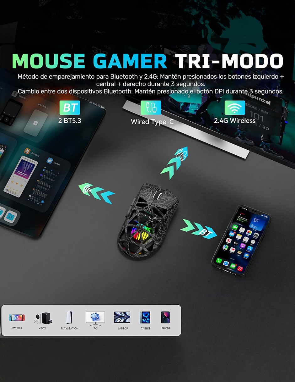 Mouse gamer SC620 9