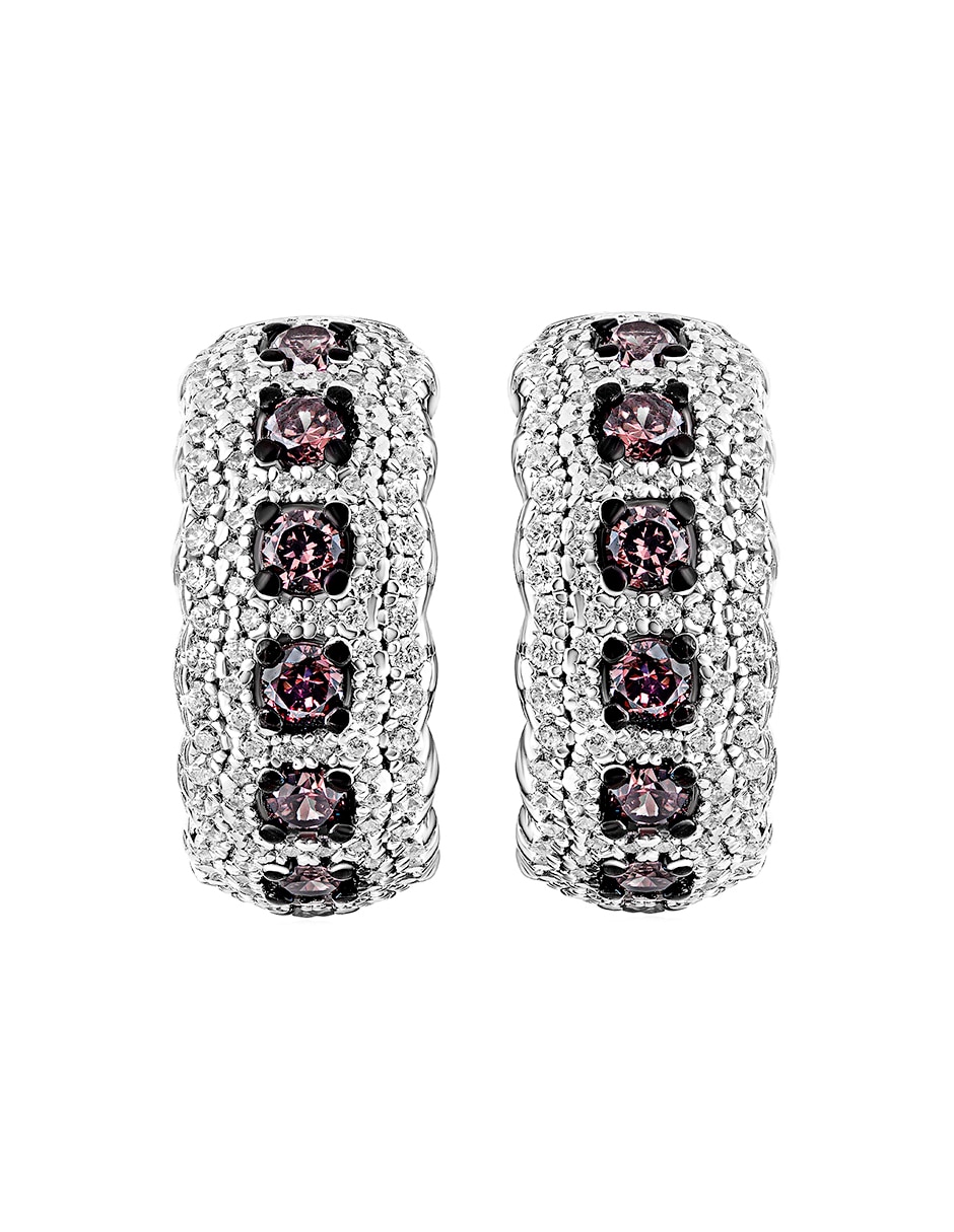 Arracadas de plata p 925 con acabado brillante zirconia Arracadas de plata p 925 con acabado brillante zirconia