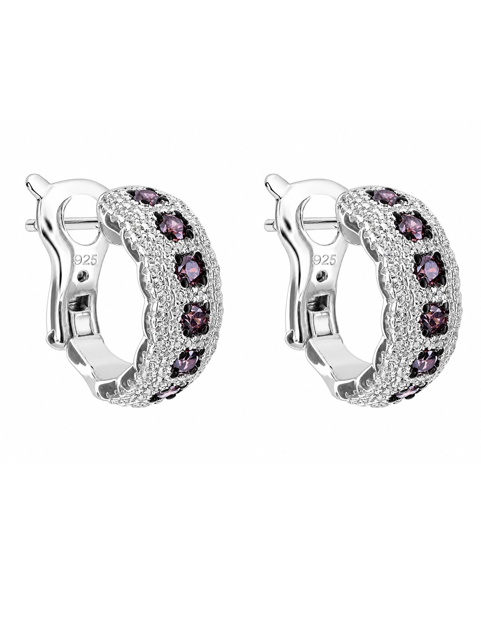 Arracadas de plata p 925 con acabado brillante zirconia 2