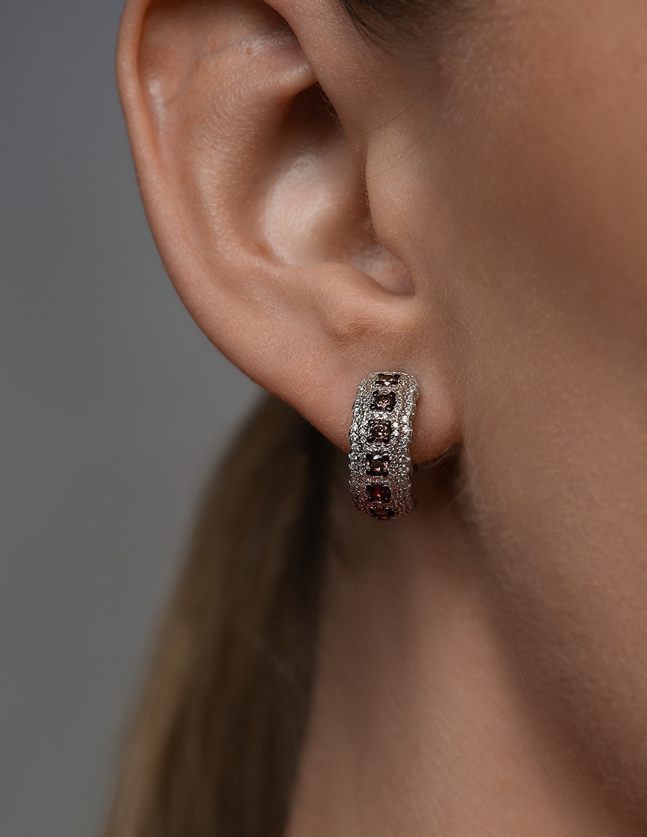 Arracadas de plata p 925 con acabado brillante zirconia 3