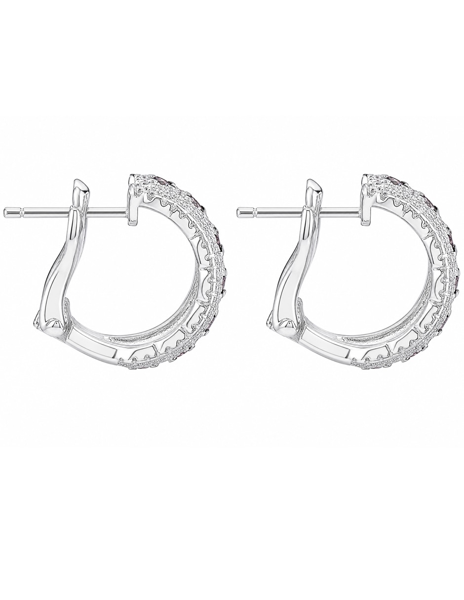 Arracadas de plata p 925 con acabado brillante zirconia 4