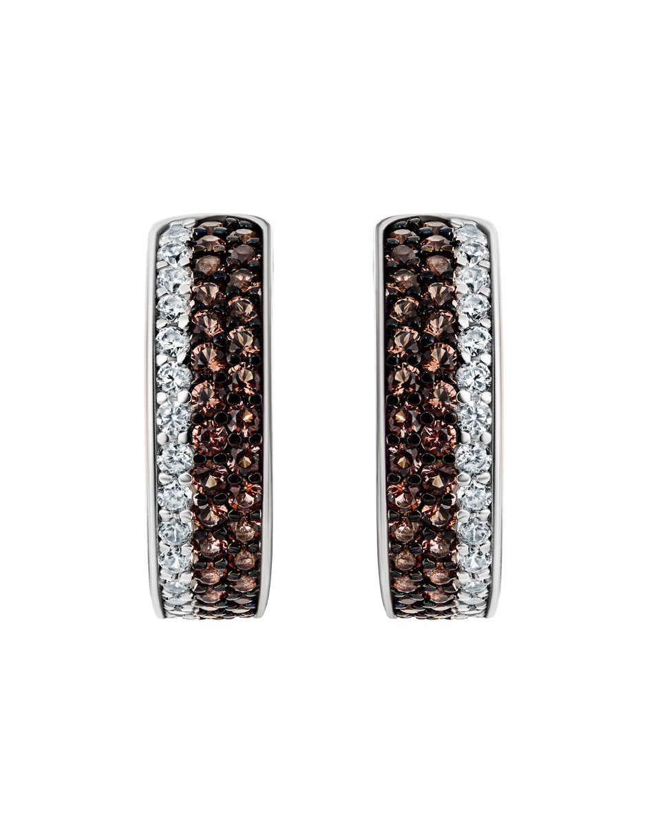 Arracadas de plata p 925 con acabado brillante zirconia