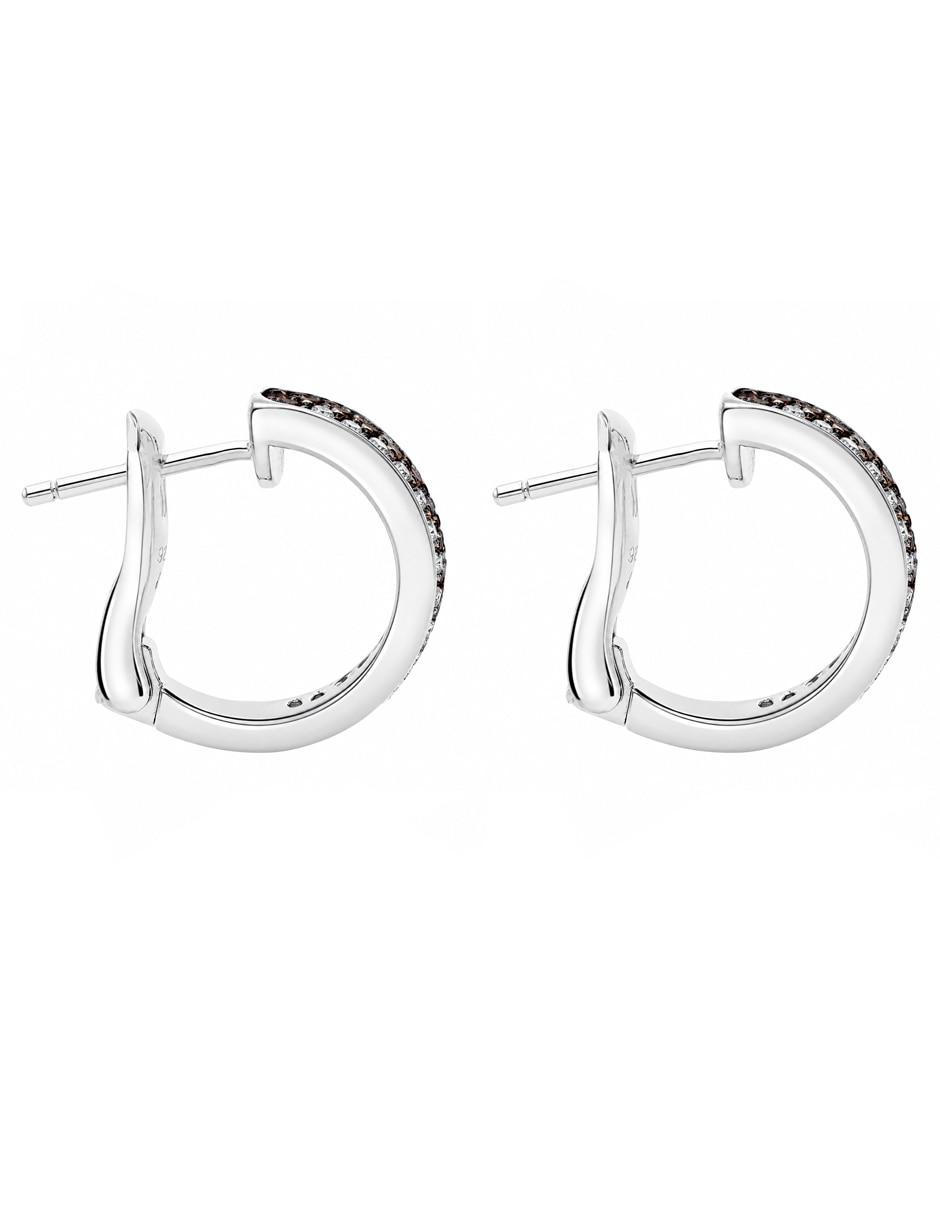 Arracadas de plata p 925 con acabado brillante zirconia 2