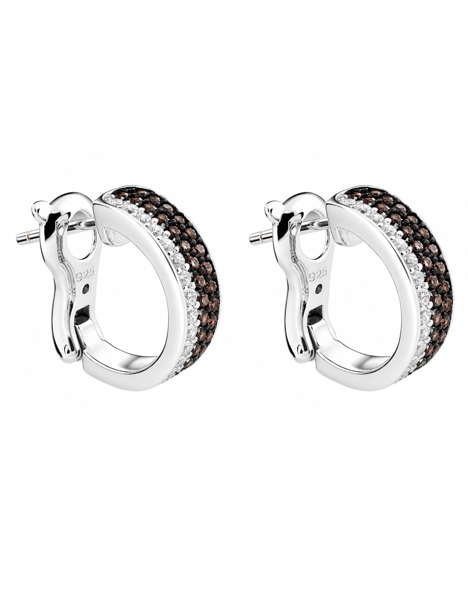 Arracadas de plata p 925 con acabado brillante zirconia 4