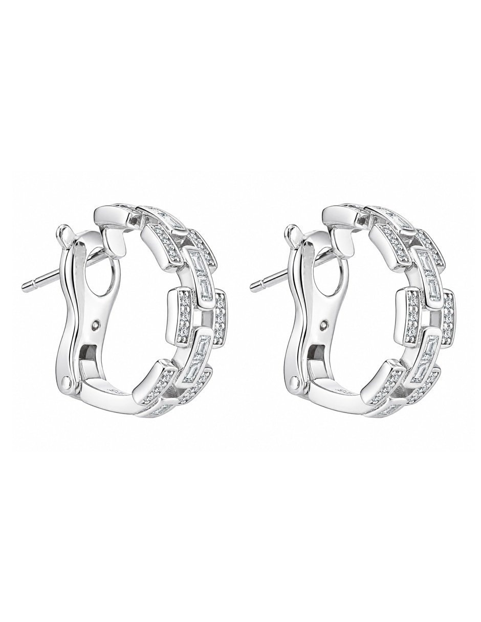 Arracadas de plata p 925 con acabado brillante zirconia 5