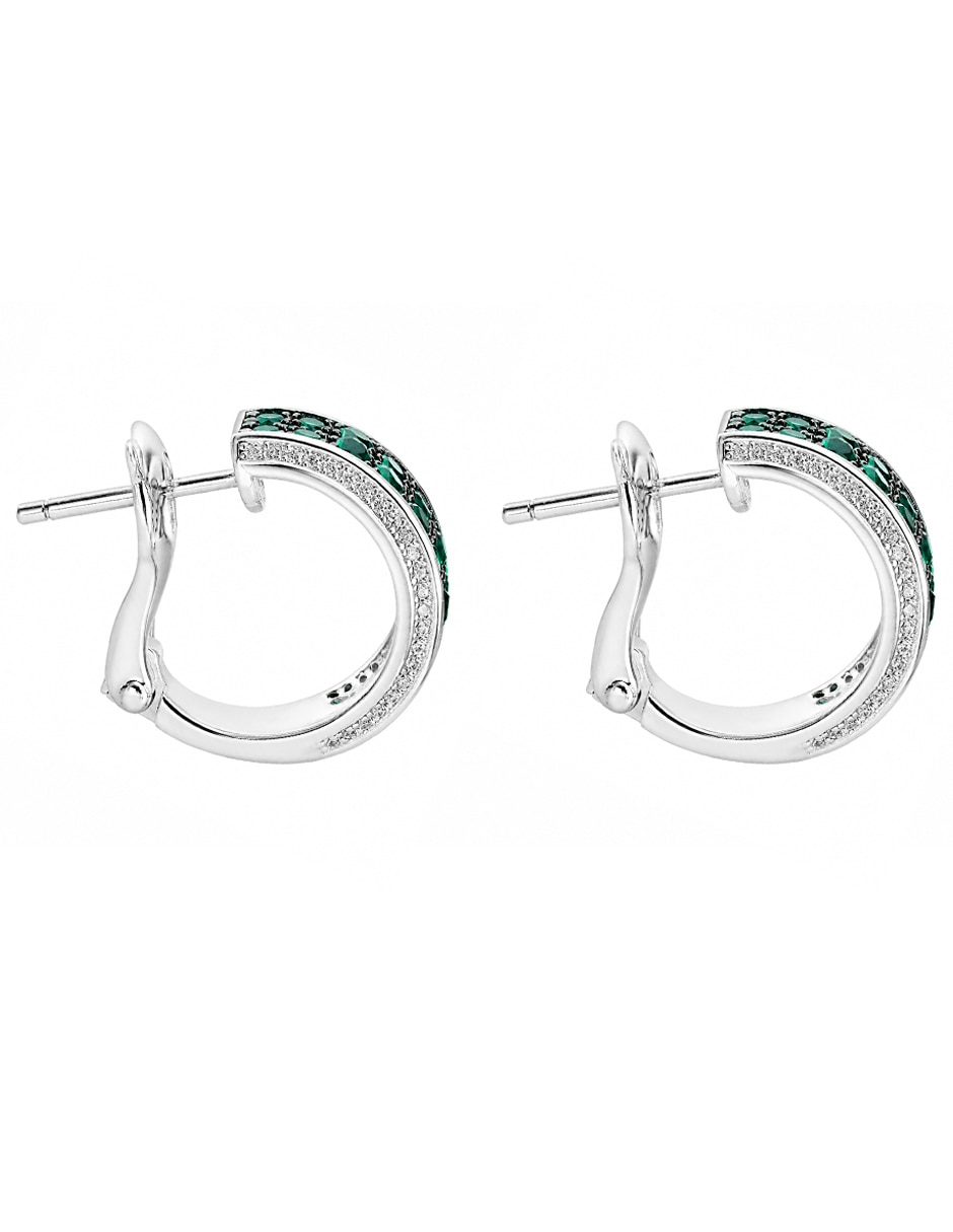 Arracadas de plata p 925 con acabado brillante esmeralda 4