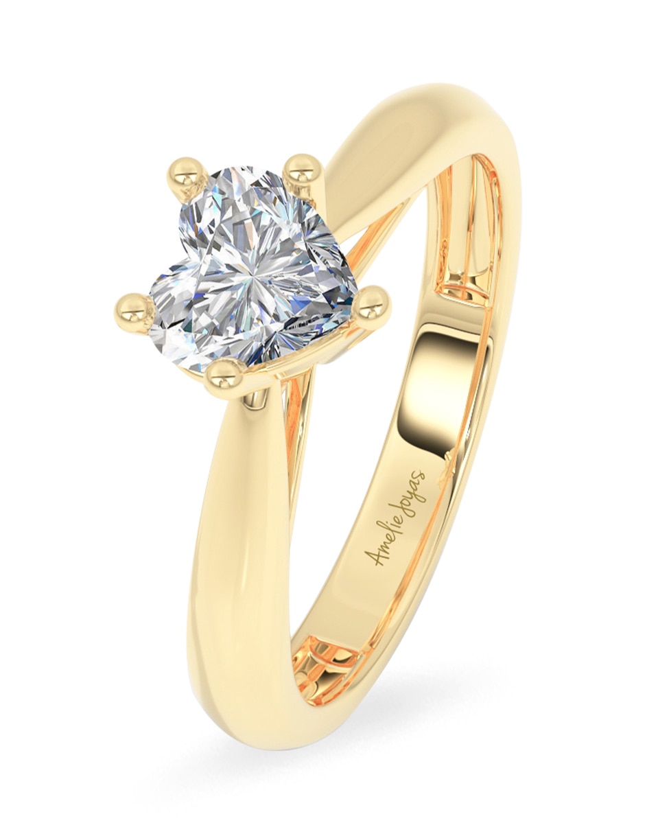 Anillo de compromiso de oro 14 k amelie joyas