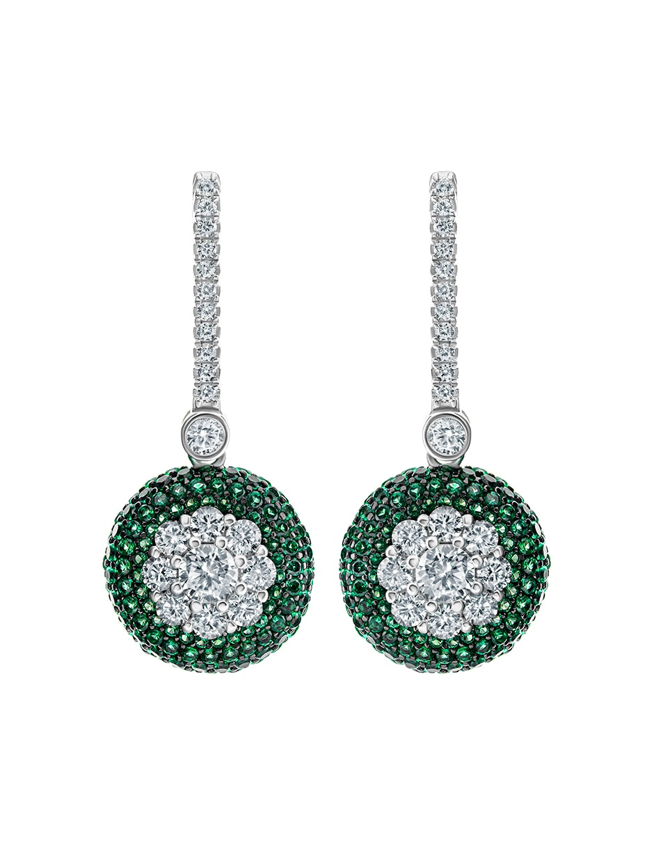 Aretes cortos circulares de plata p 925 con acabado pavé zirconia Aretes cortos circulares de plata p 925 con acabado pavé zirconia