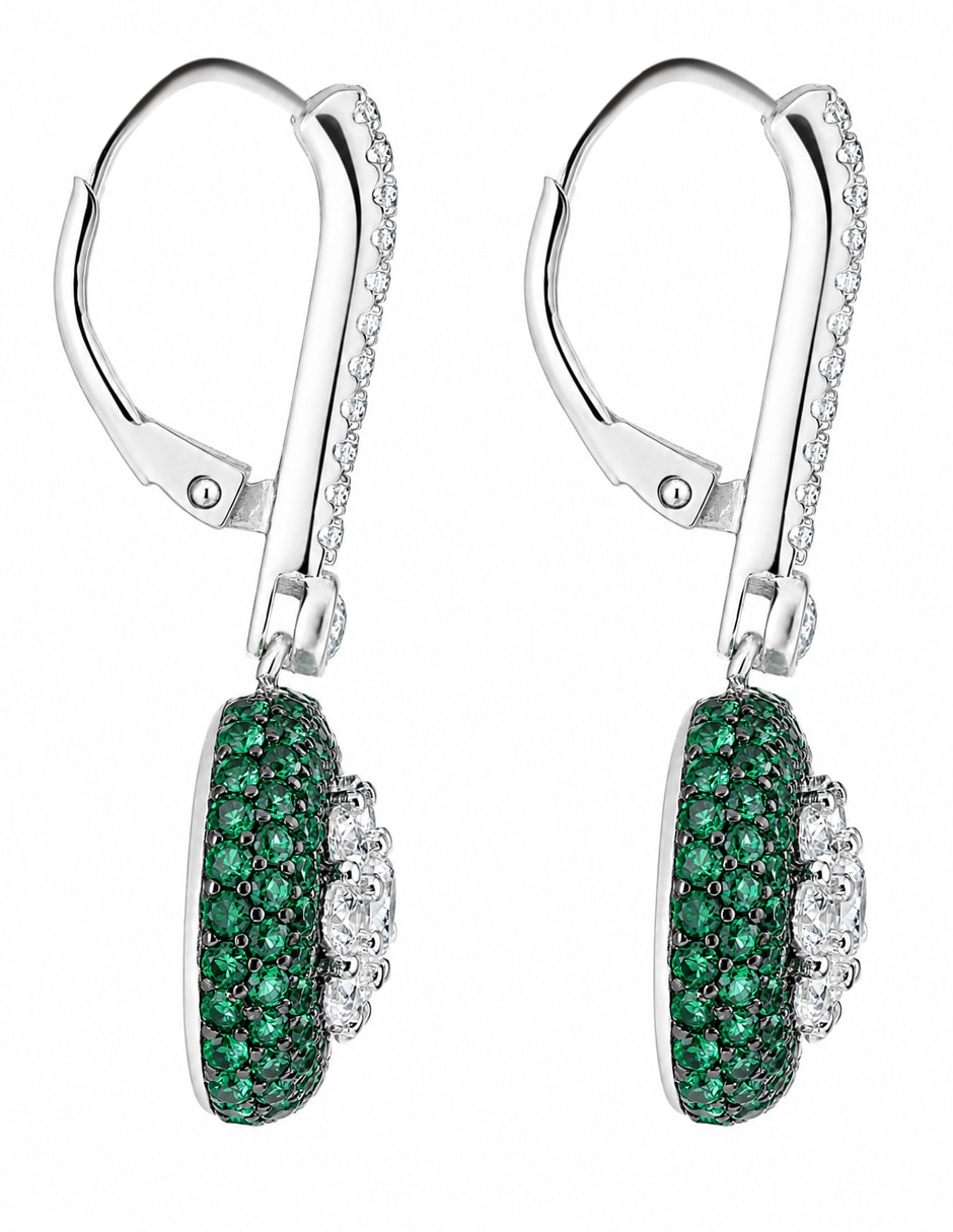 Aretes cortos circulares de plata p 925 con acabado pavé zirconia 2