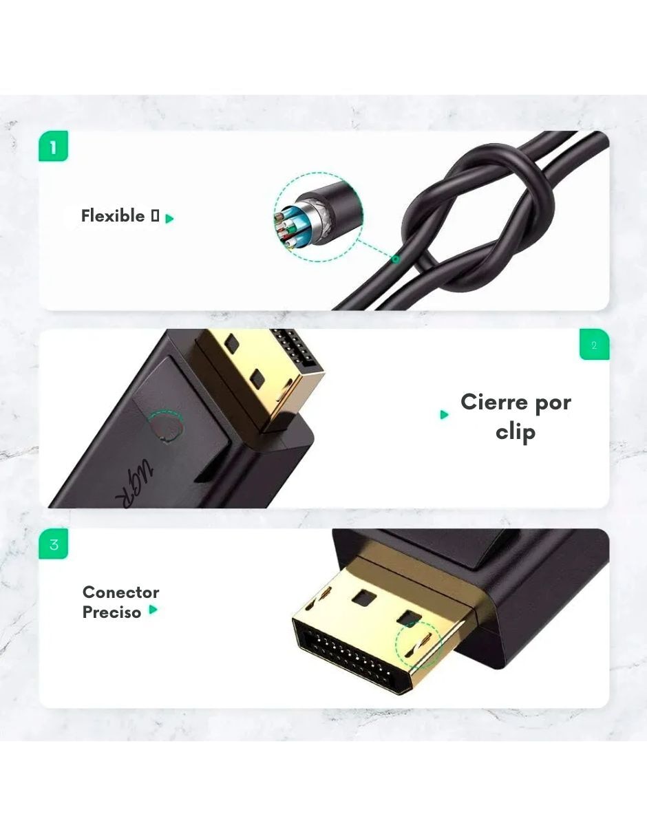 Cable hdmi displayport a tipo hdmi de 90 cm 4