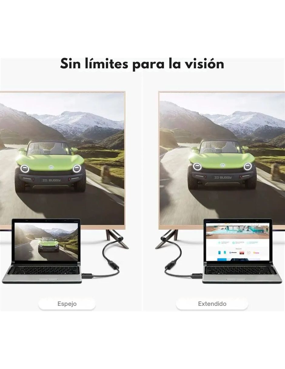 Cable hdmi displayport a tipo hdmi de 90 cm 6