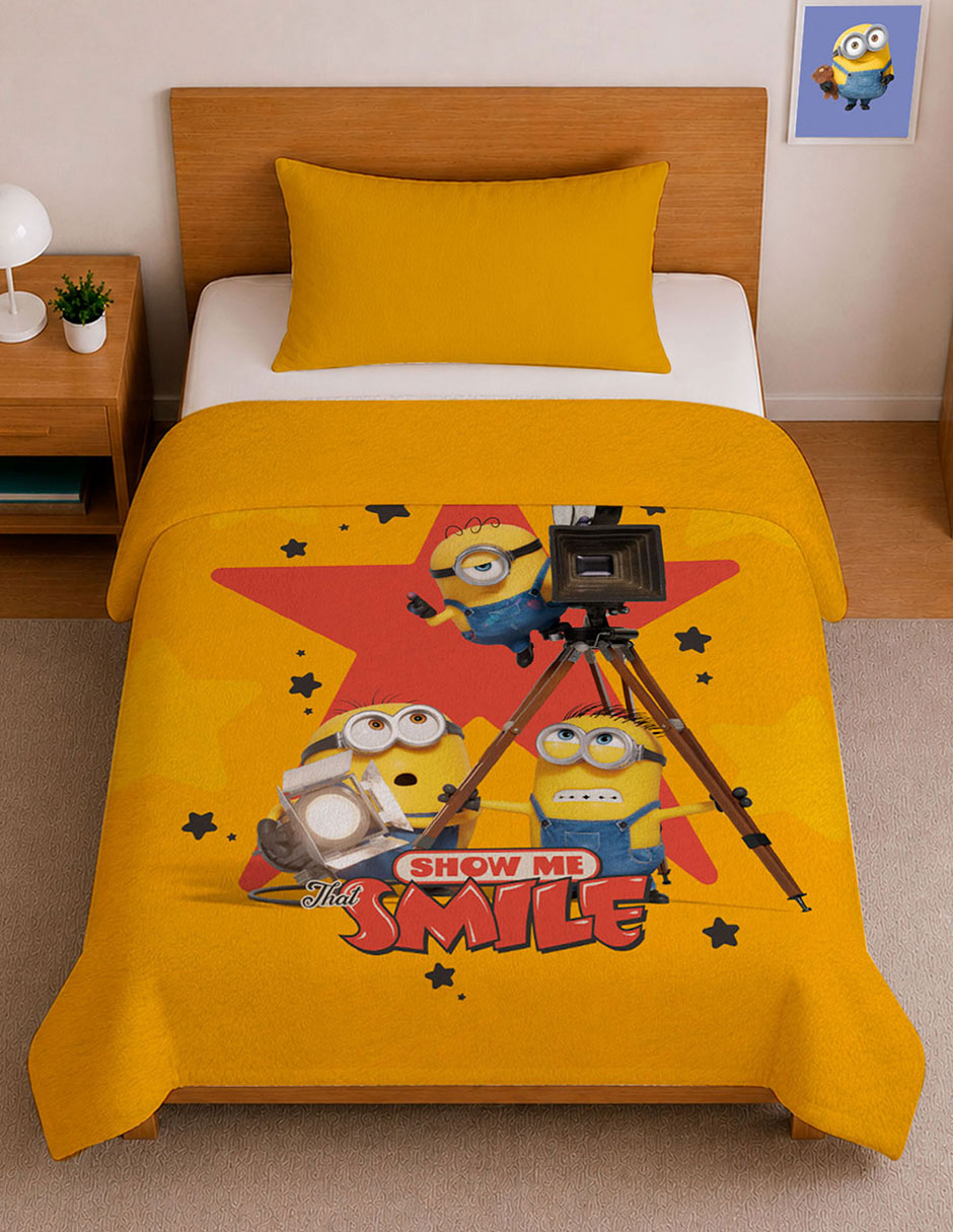 Cobertor minions serenity show estampado infantil 3