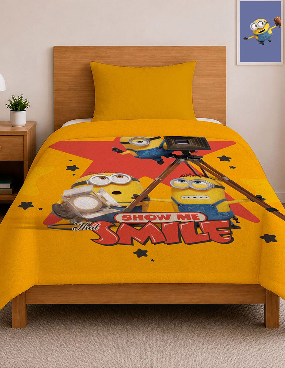 Cobertor minions serenity show estampado infantil 4