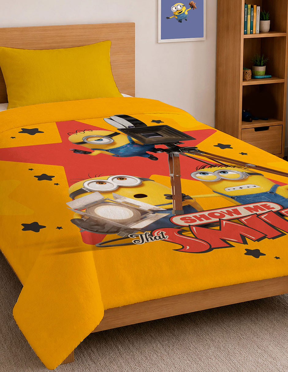 Cobertor minions serenity show estampado infantil 6