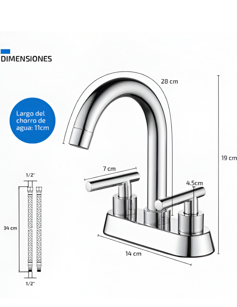 Llave mezcladora para lavabo 4
