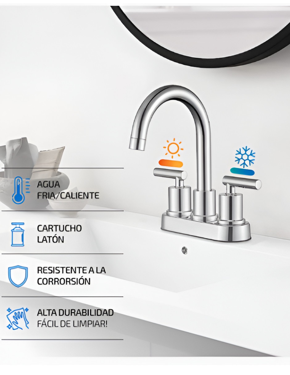 Llave mezcladora para lavabo 3