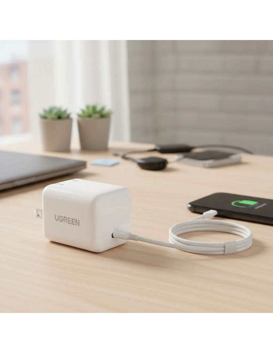 Cargador pared cargador pared ugreen 15328 nexode mini 20w usb-c gan blanco usb tipo c 20 w 4