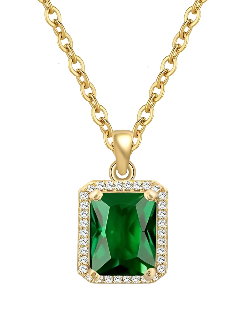 Collar con dije de rectangular de oro 14 k 3