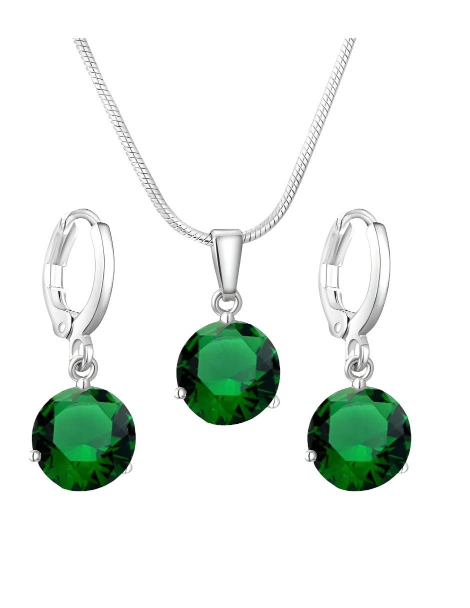 Set de collar y aretes de metal circonita Set de collar y aretes de metal circonita