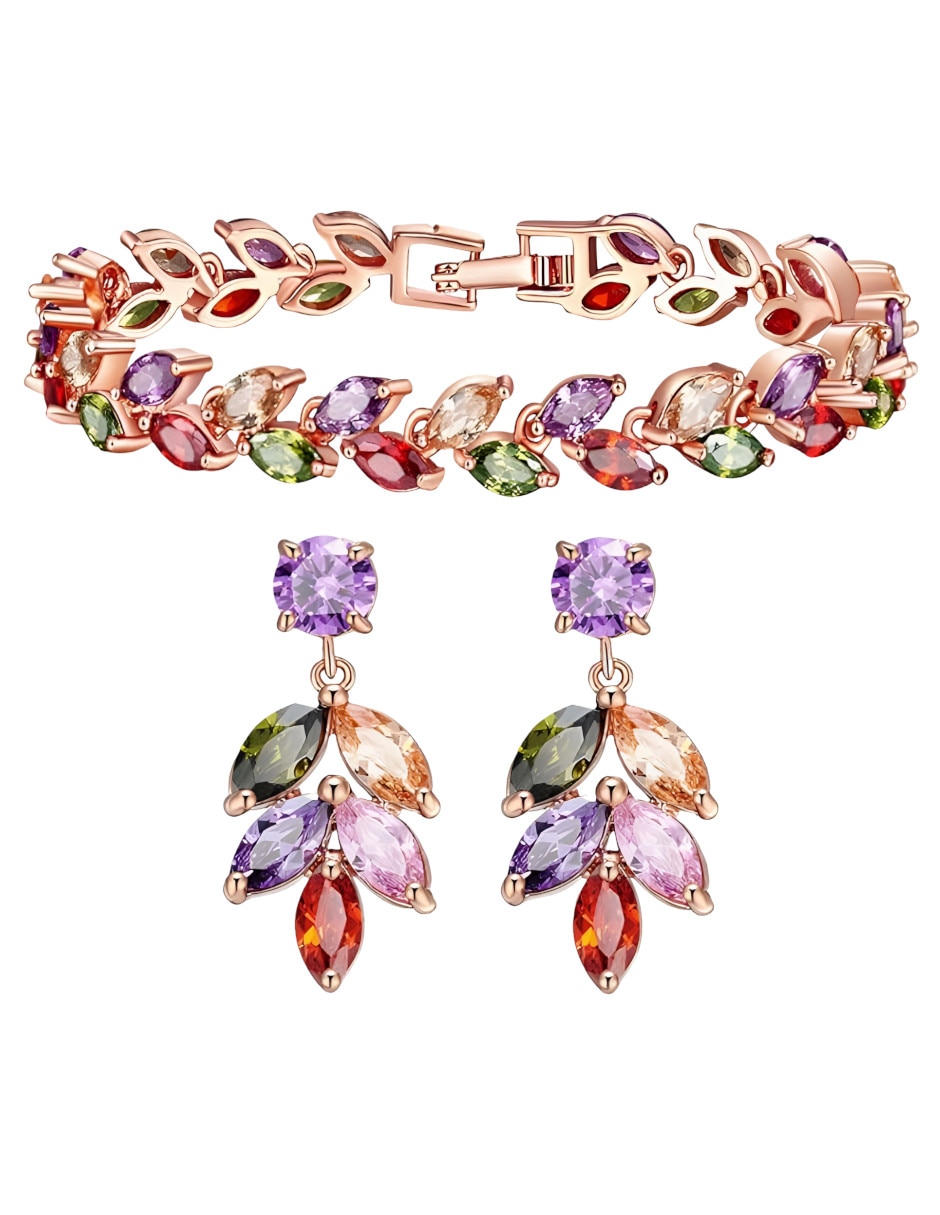 Set de brazalete de metal con zirconia acabado Set de brazalete de metal con zirconia acabado
