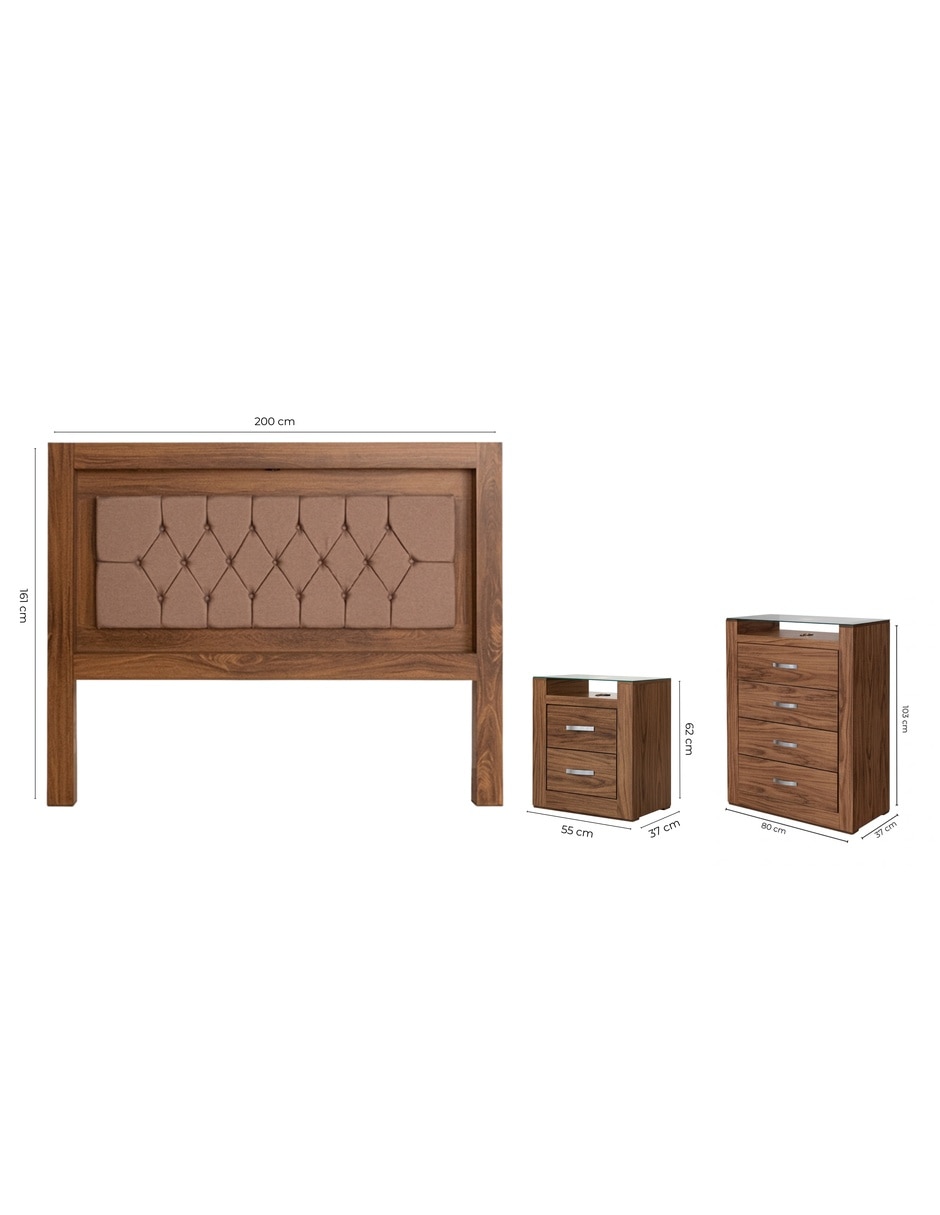 Set Recámara Bordeaux de Madera 15