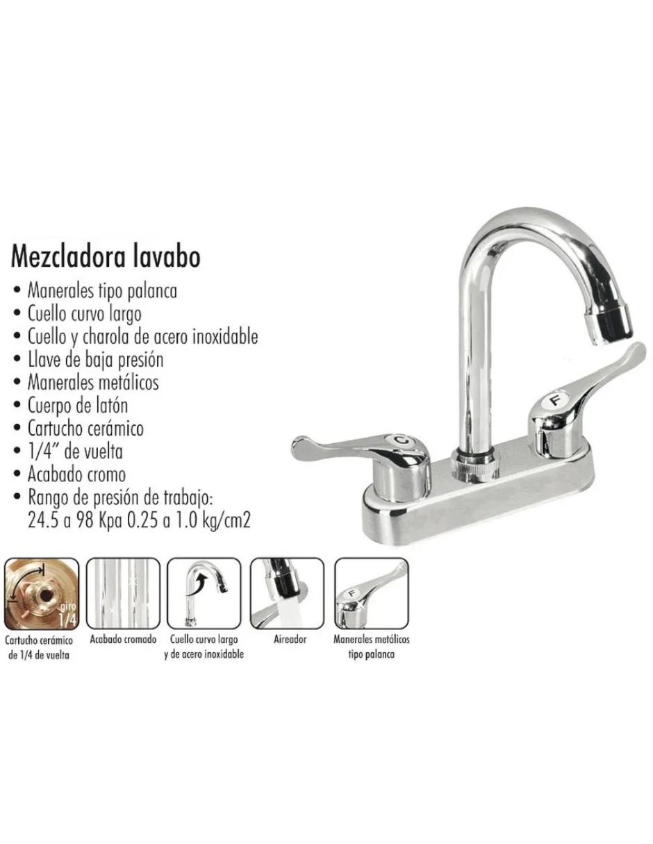 Llave mezcladora para baño 3