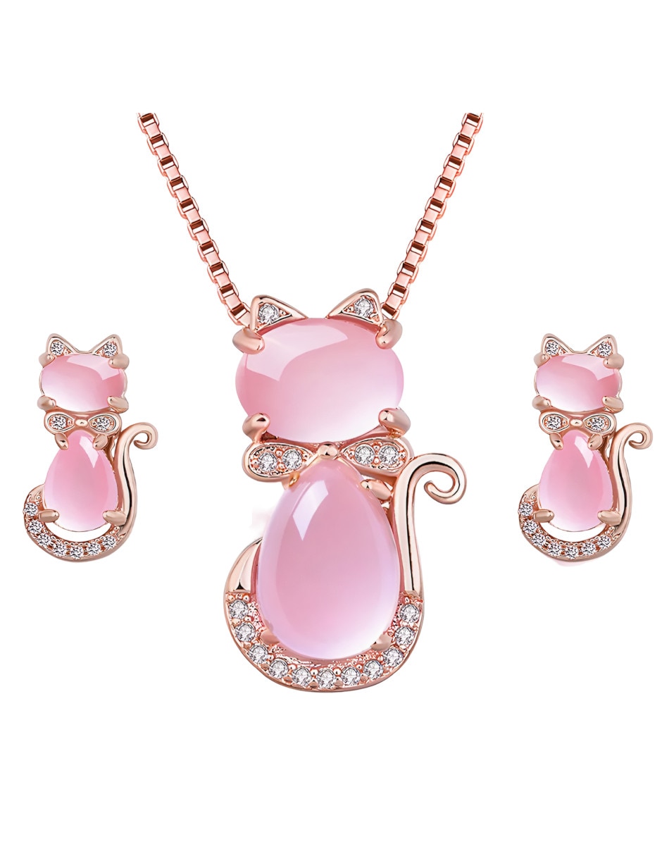 Aretes y collar de gato 5