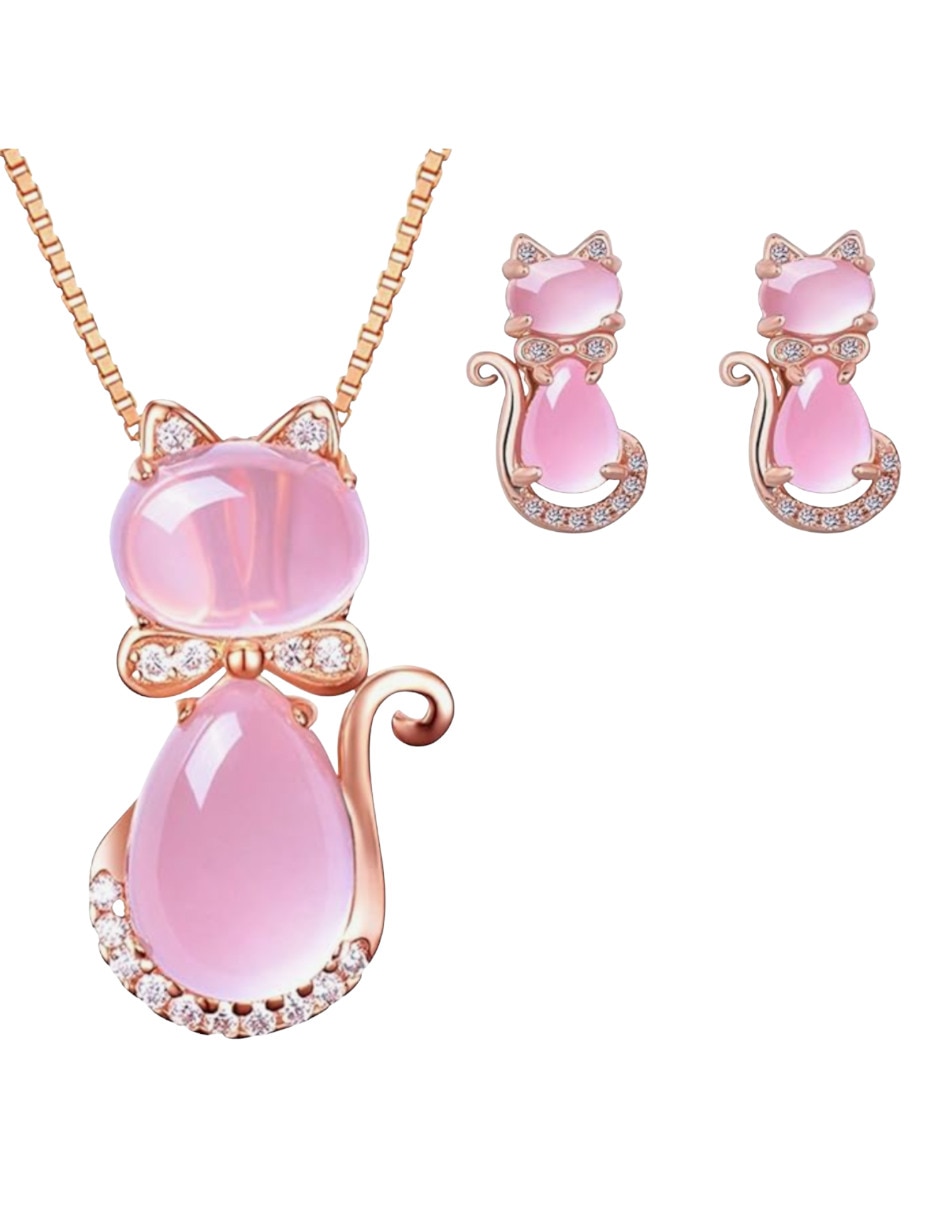 Aretes y collar de gato 4