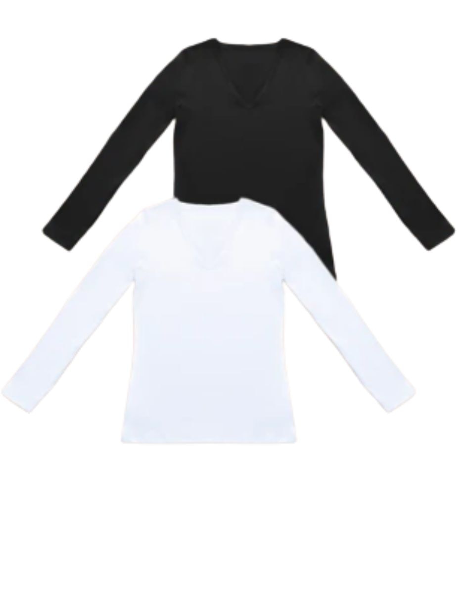 Camiseta oscar hackman cuello v regular manga larga de algodón pima Camiseta oscar hackman cuello v regular manga larga de algodón pima