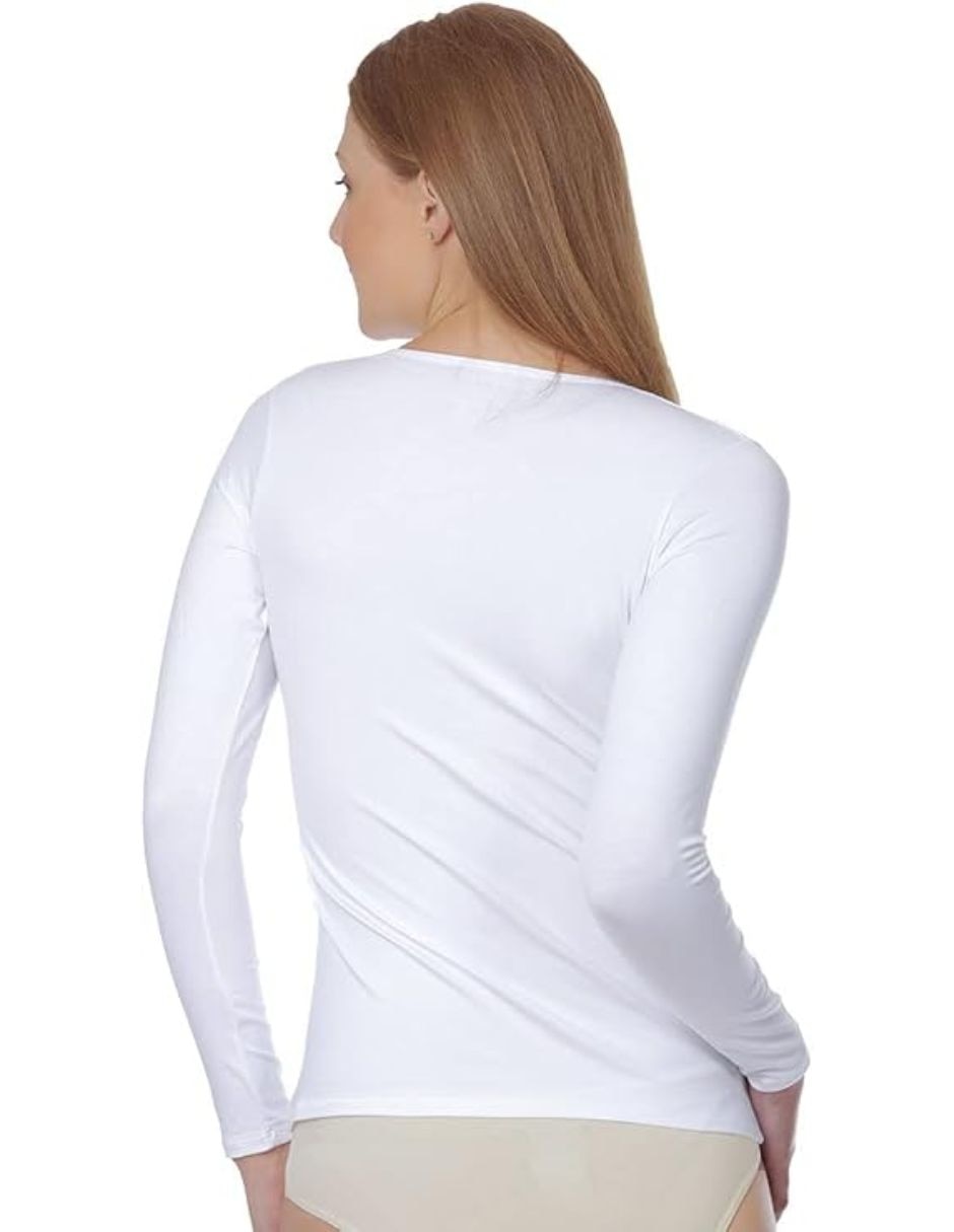 Camiseta oscar hackman cuello v regular manga larga de algodón pima 4