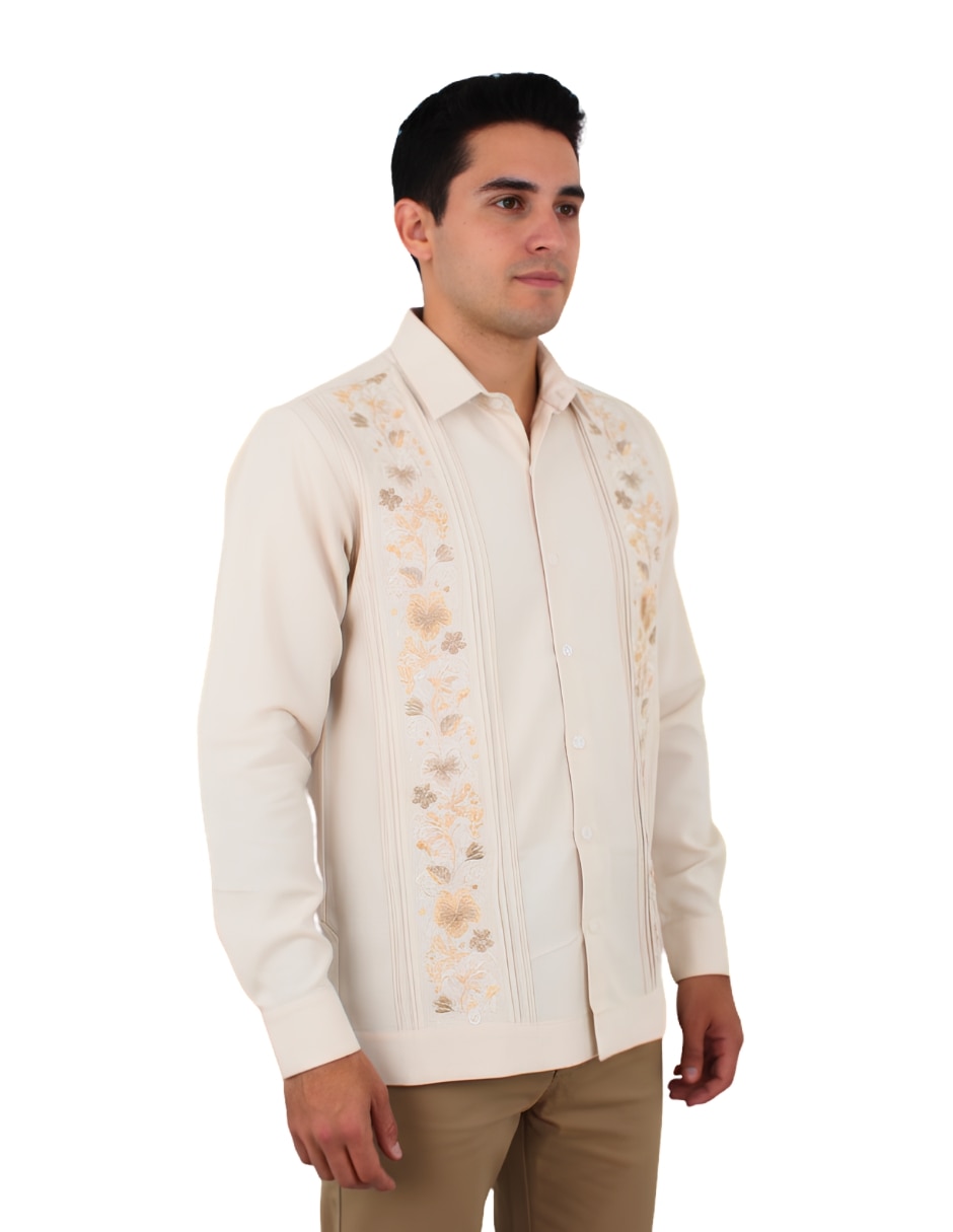 Guayabera manga larga teya artesanal para
