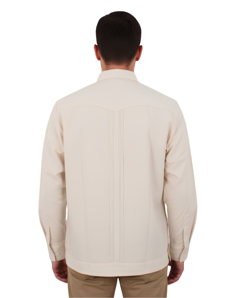 Guayabera manga larga teya artesanal para