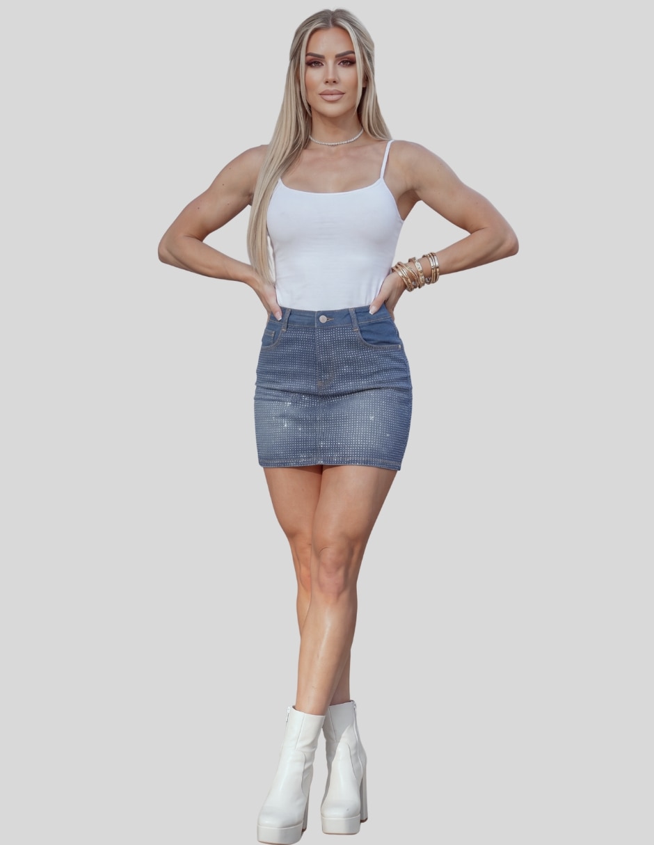 Falda/Falda short/Falda pantalón Mini de Poliéster a la (si aplica) Cintura 2