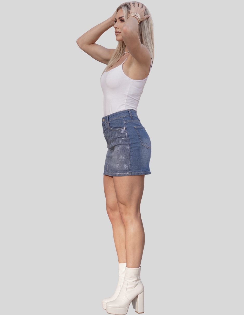 Falda/Falda short/Falda pantalón Mini de Poliéster a la (si aplica) Cintura 6