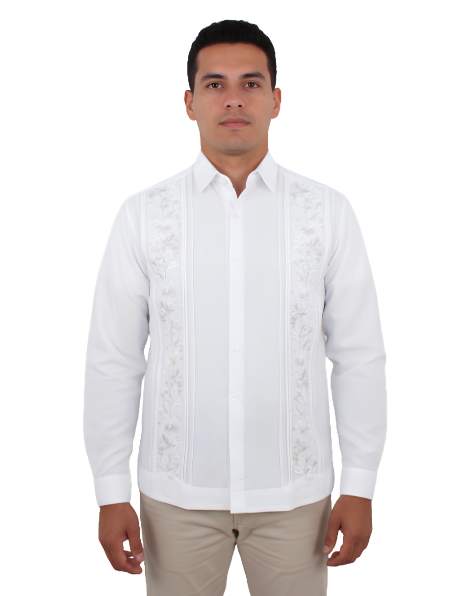 Guayabera manga larga teya artesanal para