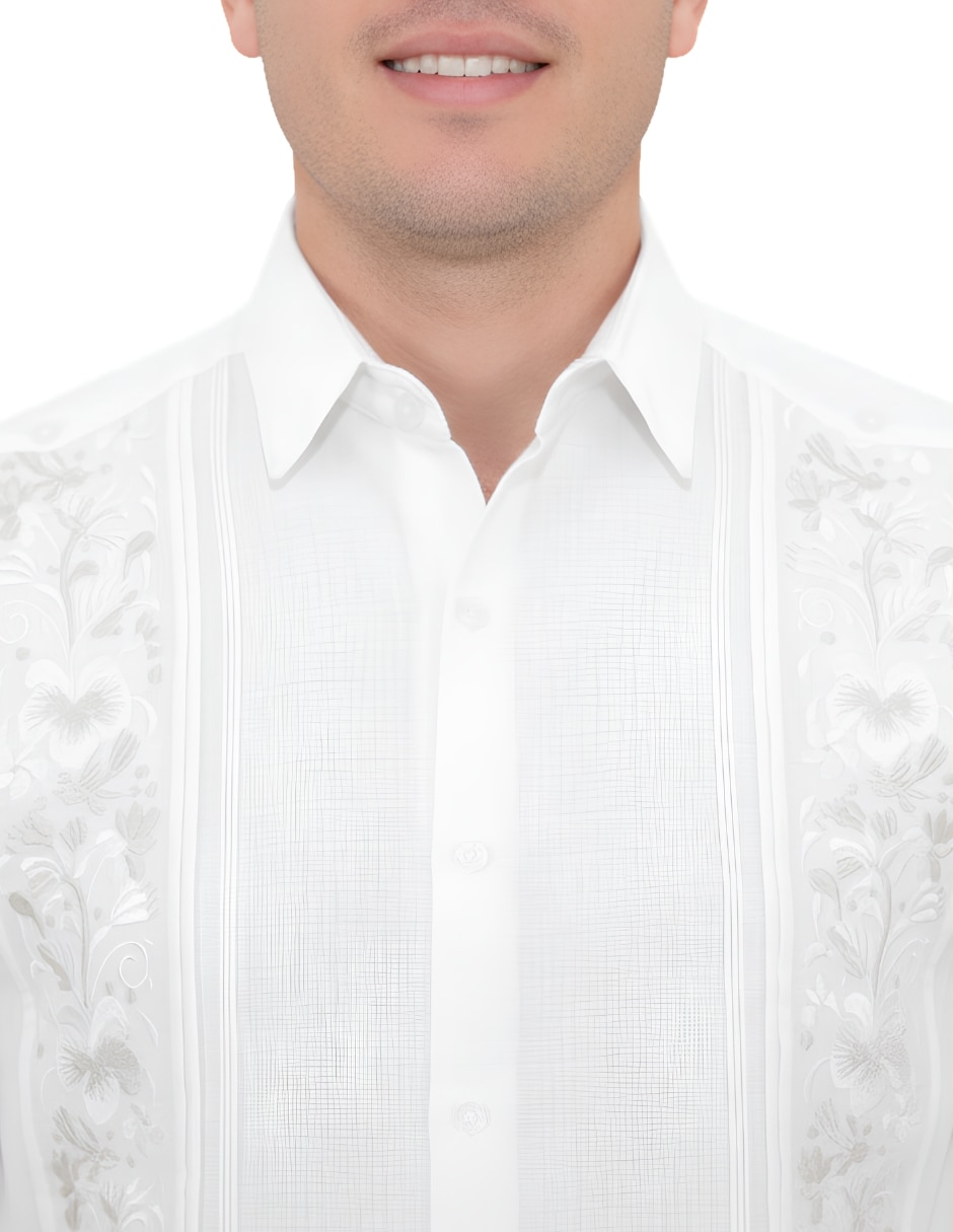 Guayabera manga larga teya artesanal para