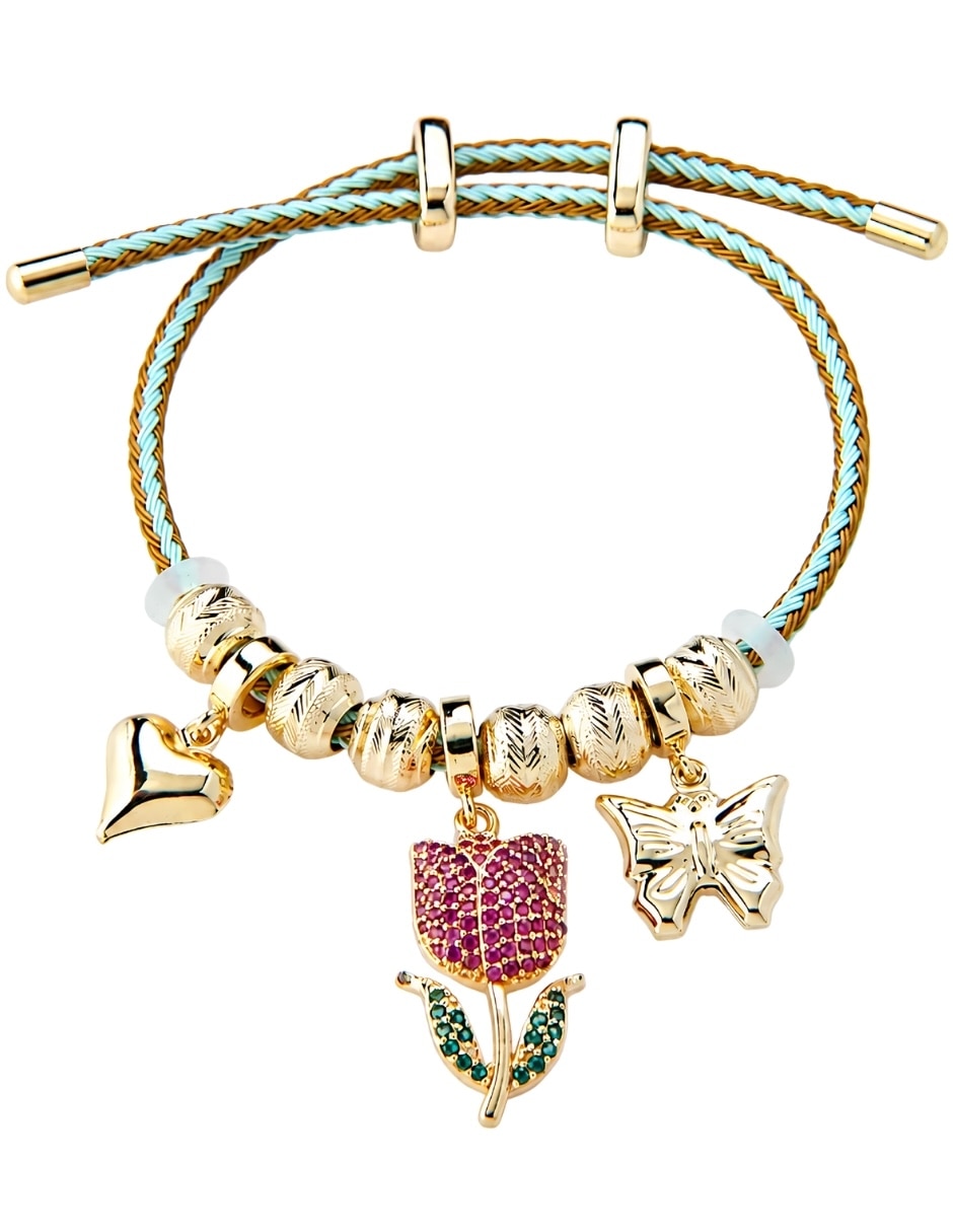 Pulsera yoiko con zirconia floré acabado