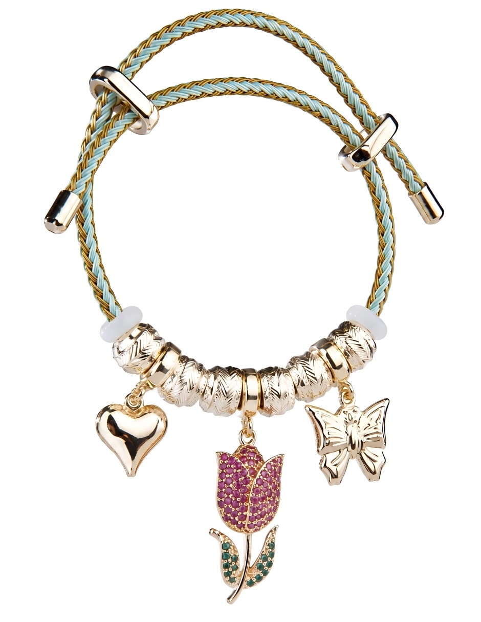 Pulsera yoiko con zirconia floré acabado
