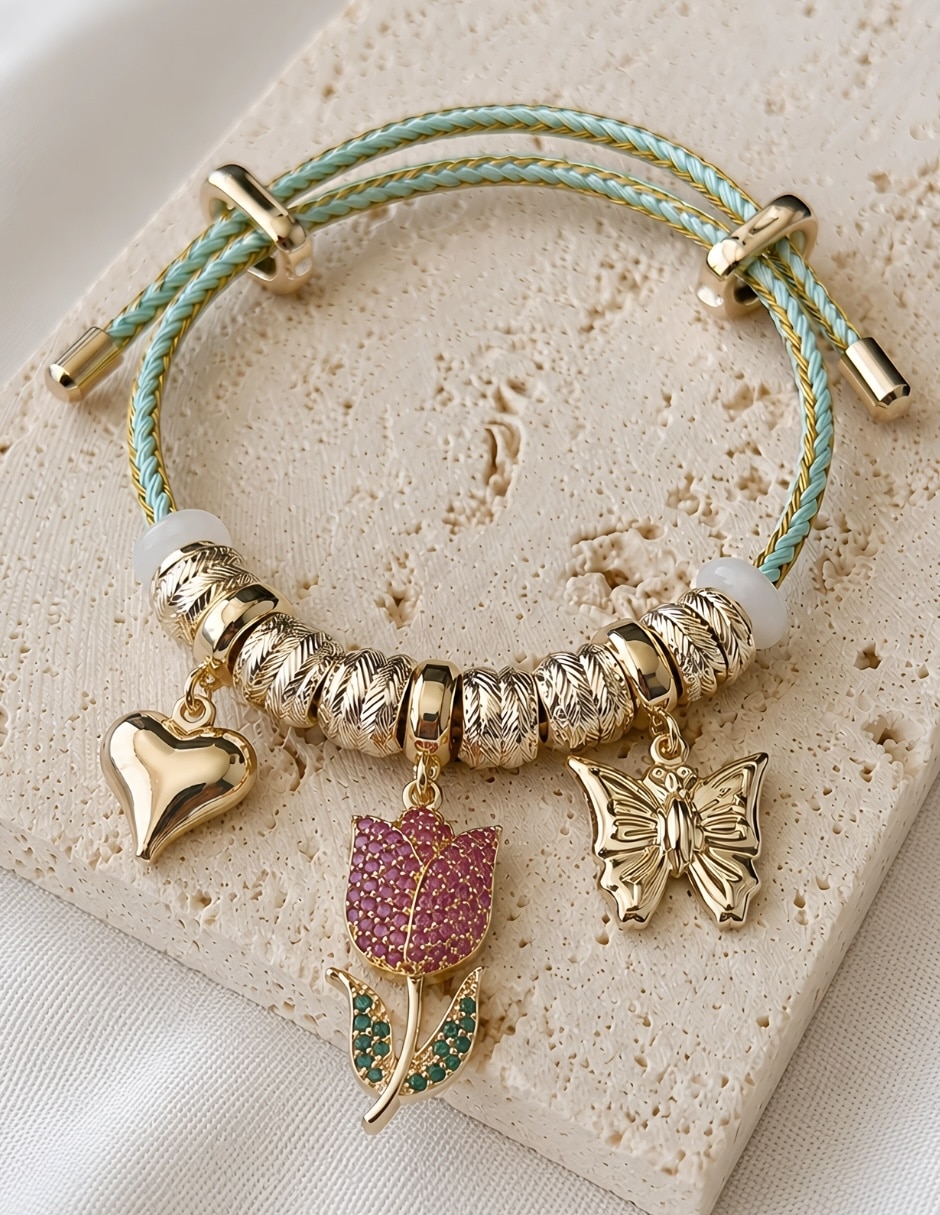 Pulsera yoiko con zirconia floré acabado