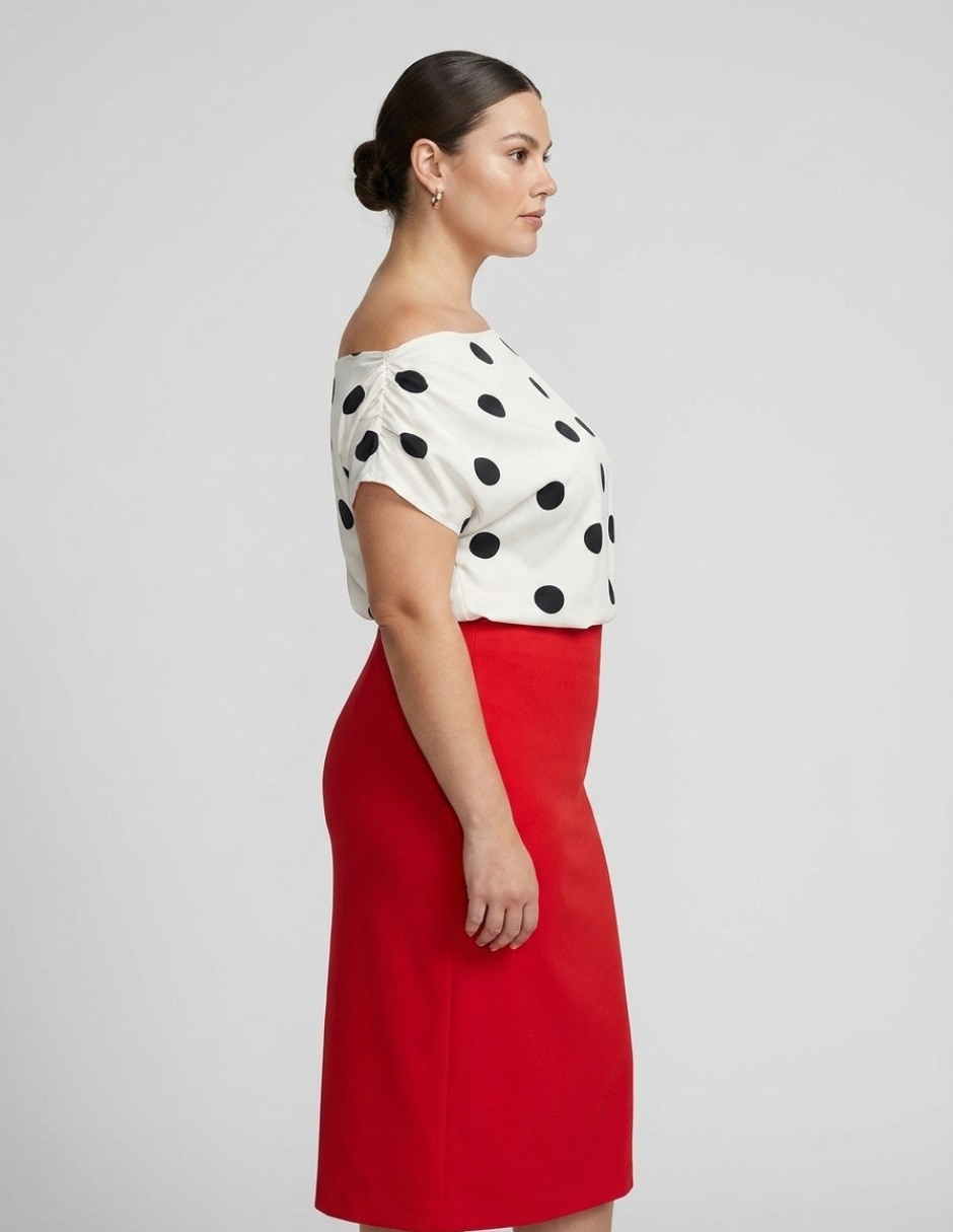 Blusa strapless manga corta para mujer 3