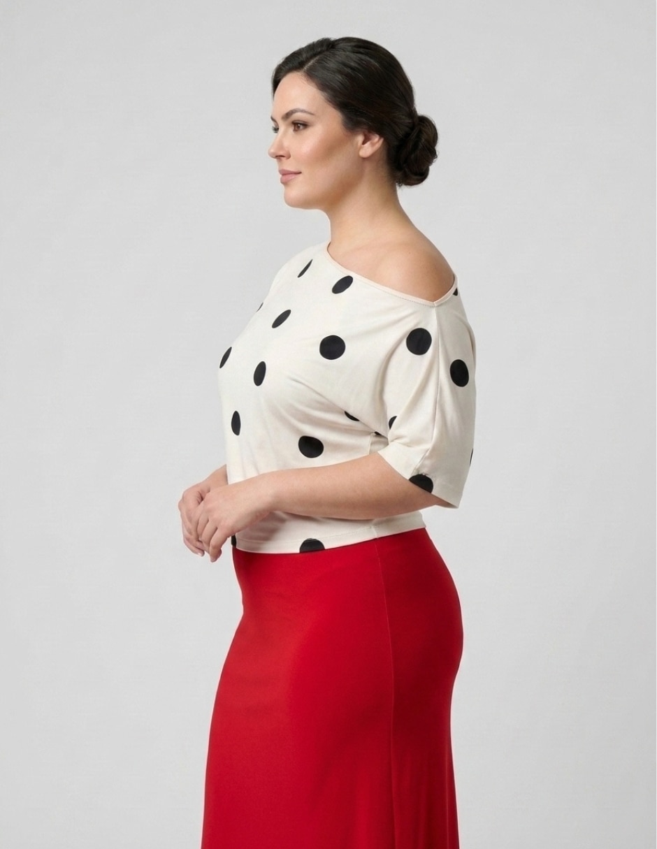 Blusa strapless manga corta para mujer 5
