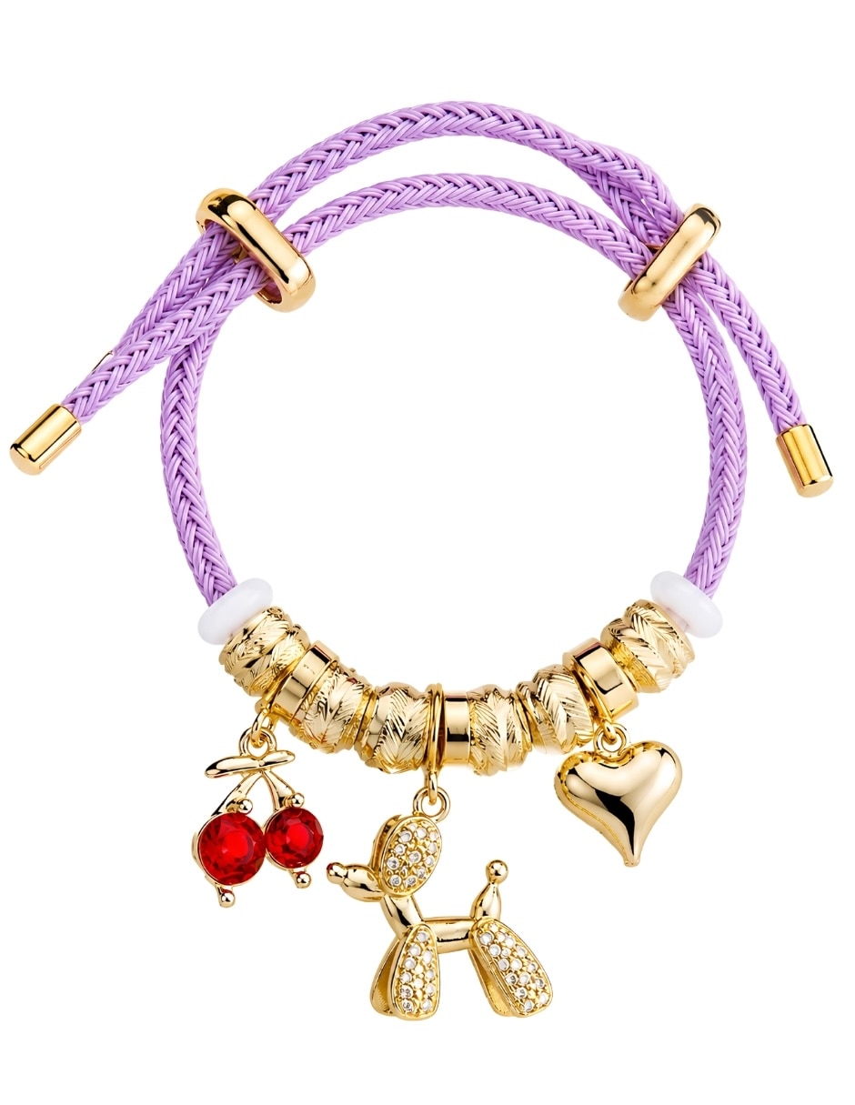 Pulsera yoiko con zirconia cerise acabado