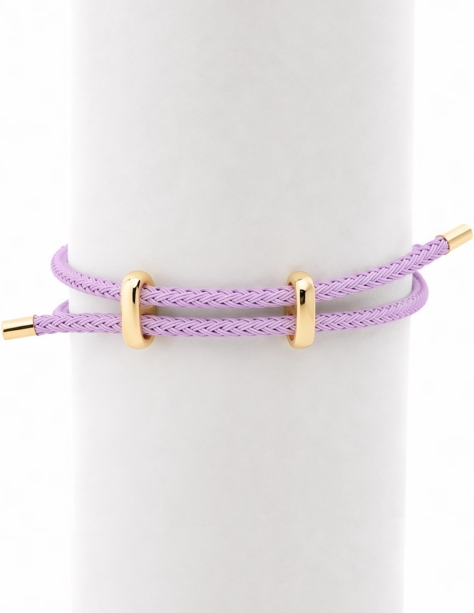 Pulsera yoiko con zirconia cerise acabado