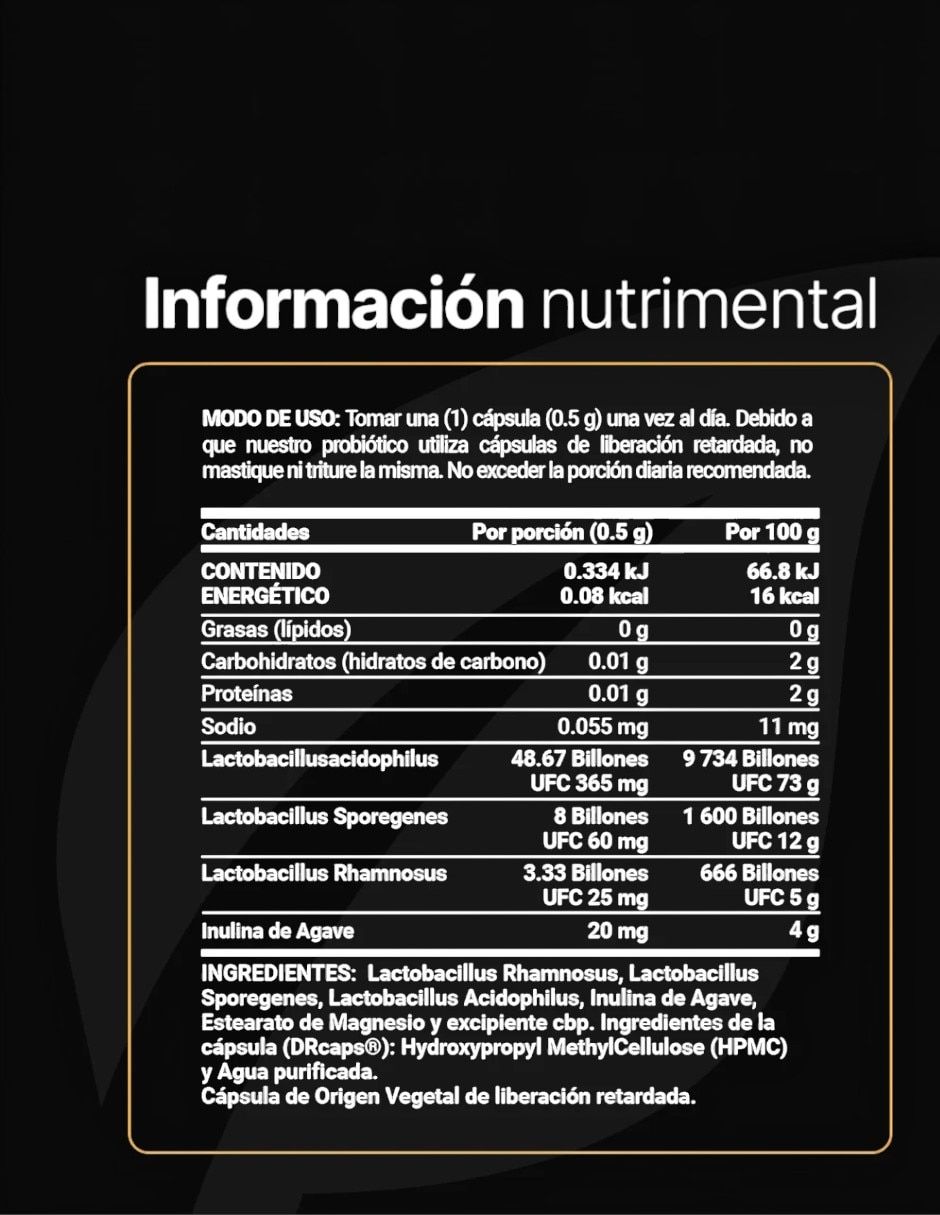 60 BILLION PROBIOTICS con Probióticos 60 billones sabor Sin sabor de 3