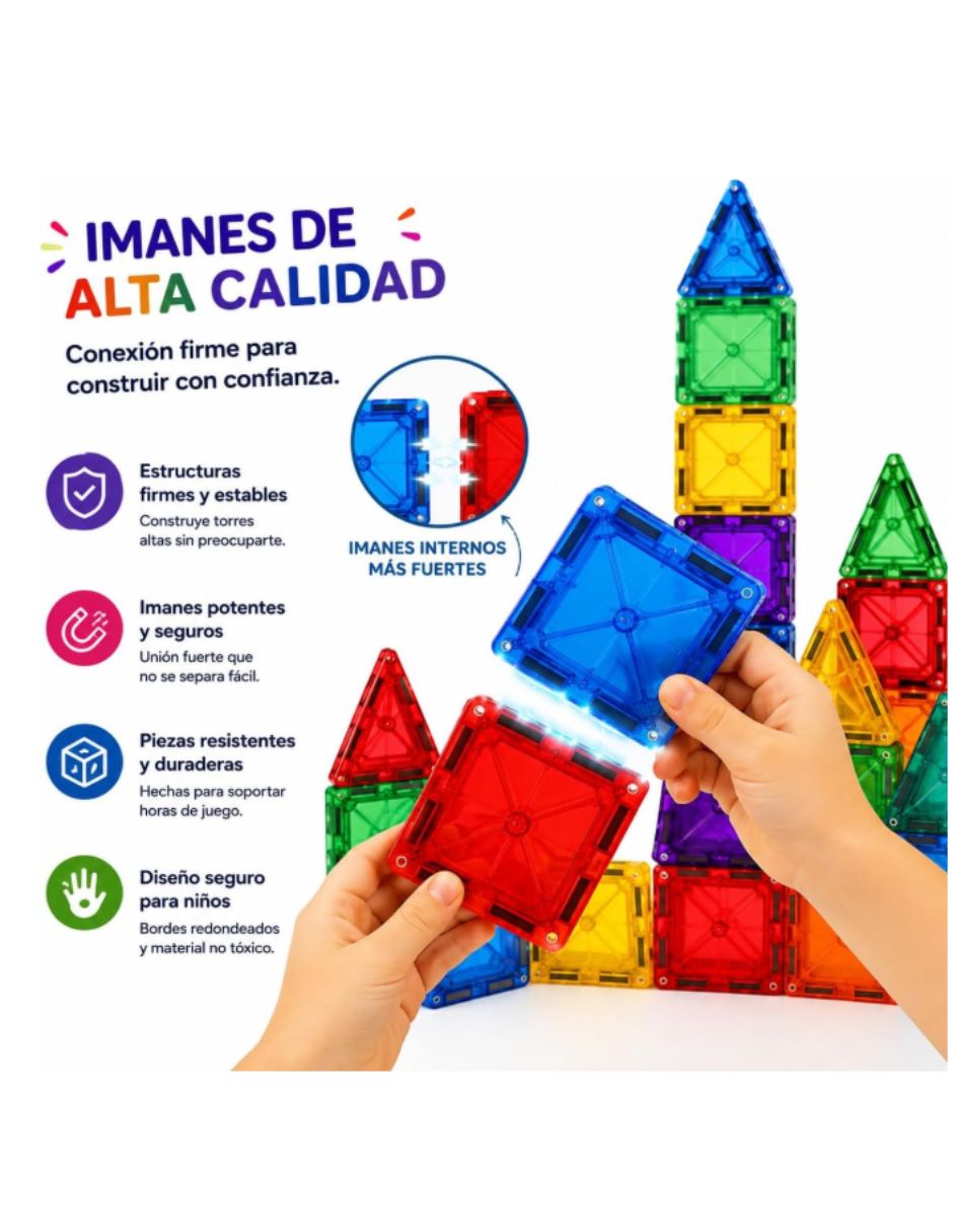Juguete interactivo calmito bloques magnéticos travel version para construcción 4